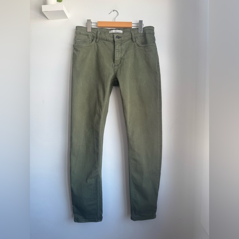 Mango Men's Green Slim Jeans